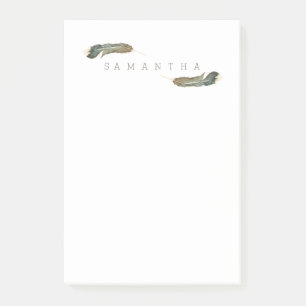Post-it® Nom fait sur commande de l'aquarelle de plume de