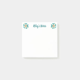 Post-it® Nom floral Turquoise de luxe