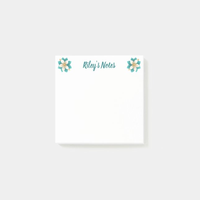 Post-it® Nom floral Turquoise de luxe (Devant)