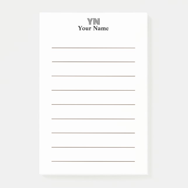 Post-it® Nom initial du monogramme personnalisé (Devant)