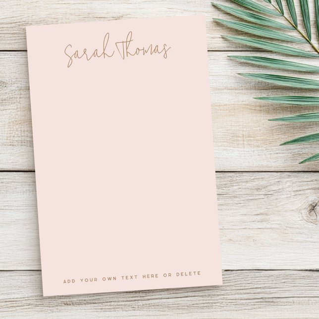 Post-it® Nom manuscrit moderne rose poudré clair (Modern handwritten name light blush pink post-it notes)
