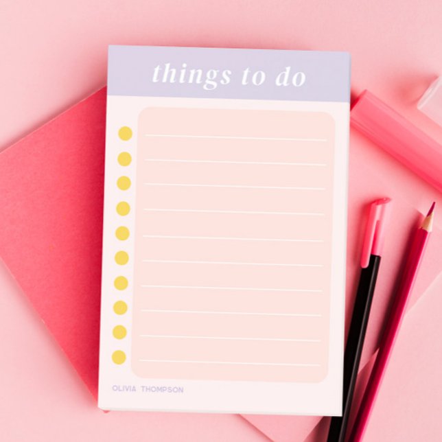 Post-it® Nom mignon Purple School Checlist (Créateur téléchargé)