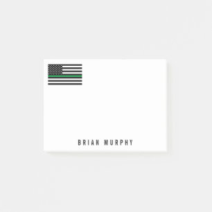 Post-it® Nom mince militaire 4 x 3 de drapeau américain de