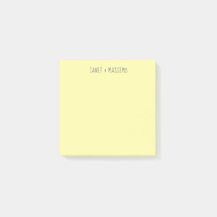 Post-it® Nom minimaliste personnalisé jaune pastel personna
