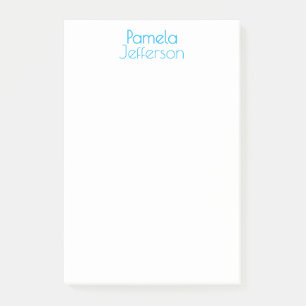 Post-it® Nom moderne minimaliste bleu et blanc professionne