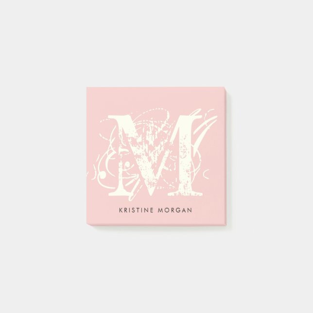Post-it® Nom monogramme de typographie chic (Devant)