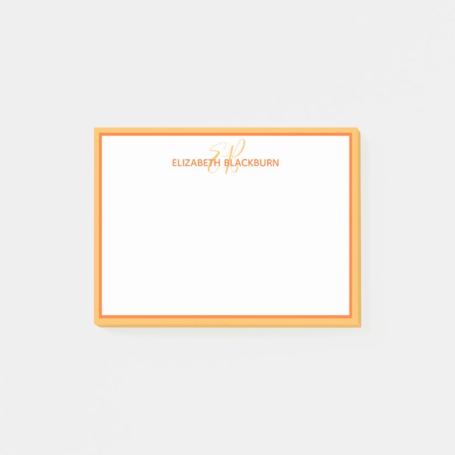 Post-it® Nom Monogramme personnalisé Initiales Simple Cute  (Devant)