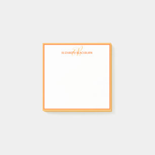 Post-it® Nom Monogramme personnalisé Mini Cute orange
