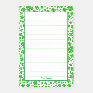 Post-it® Nom:  Motif Shamrock de St Patrick Green Random