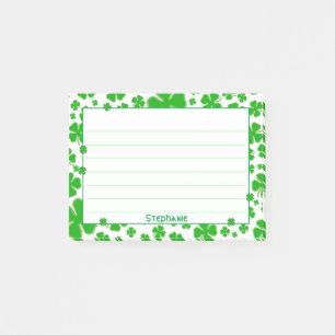 Post-it® Nom:  Motif Shamrock de St Patrick Green Random