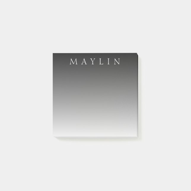 Post-it® Nom ou mot classique | Gris dégradé (Devant)