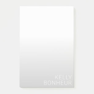 Post-it® Nom personnalisable moderne Dégradé gris
