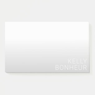 Post-it® Nom personnalisable moderne Dégradé gris