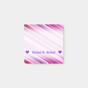 Post-it® Nom personnalisable; Motif rose, brun
