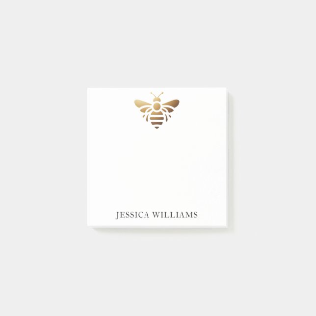 Post-it® Nom personnalisé abeille dorée (Devant)