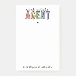 Post-it® Nom personnalisé Agent immobilier Cadeaux immobi