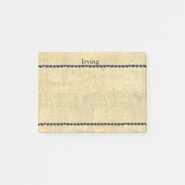 Post-it® Nom personnalisé avec le vieux regard de voie de (Devant)