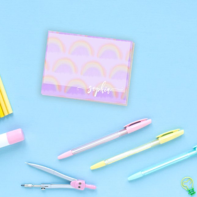 Post-it® Nom personnalisé avec un joli motif d'arc-en-ciel  (Créateur téléchargé)