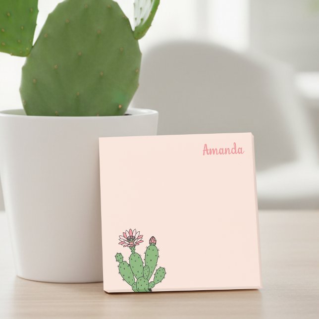 Post-it® Nom personnalisé Cactus (🌵💚 Personalized cactus sticky notes – perfect for plant lovers!)