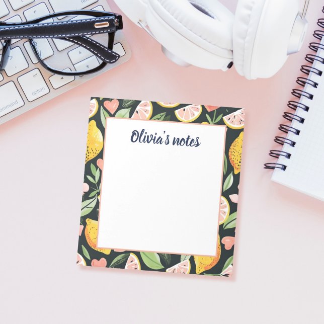 Post-it® Nom personnalisé Citron Chic Fruits Citrus (Créateur téléchargé)