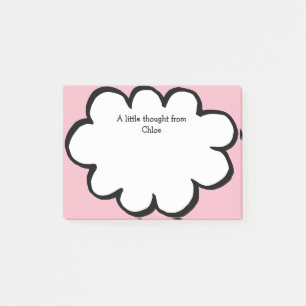 Post-it® Nom personnalisé Cloud Cute Message Pink