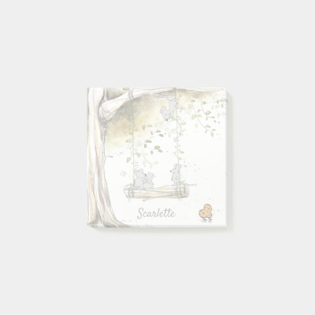 Post-it® Nom personnalisé Cute Mice School (Devant)