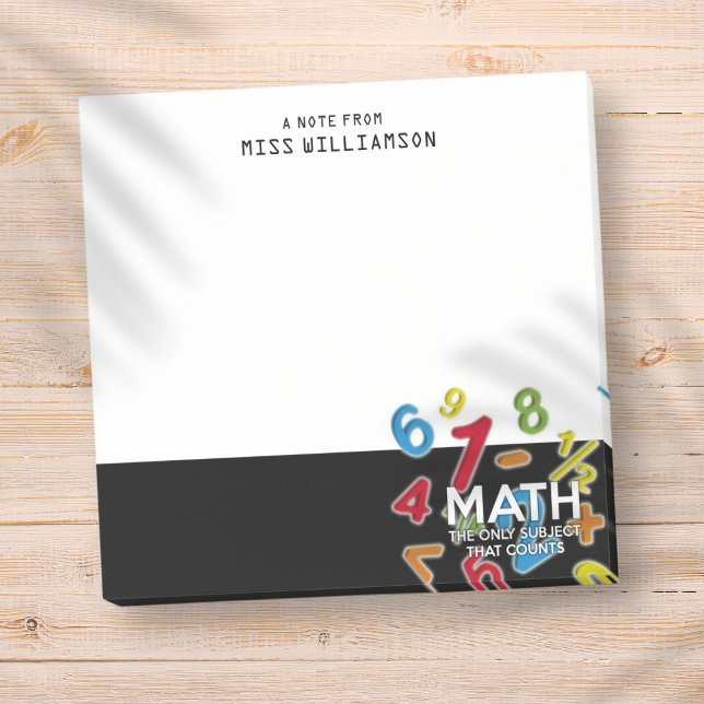 Post-it® Nom personnalisé de professeur de maths élève (Math Personalized Name Teacher Student Post-it Notes)