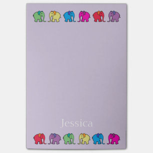 Post-it® Nom personnalisé défilés d'éléphants de coule
