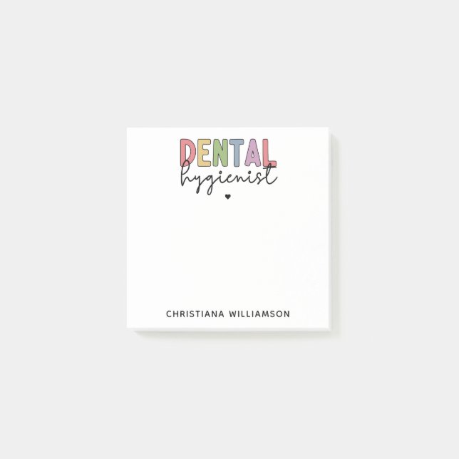 Post-it® Nom personnalisé Dental Hygienist RDH Cadeaux (Devant)