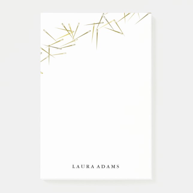 Post-it® Nom personnalisé des aiguilles d'or (Devant)