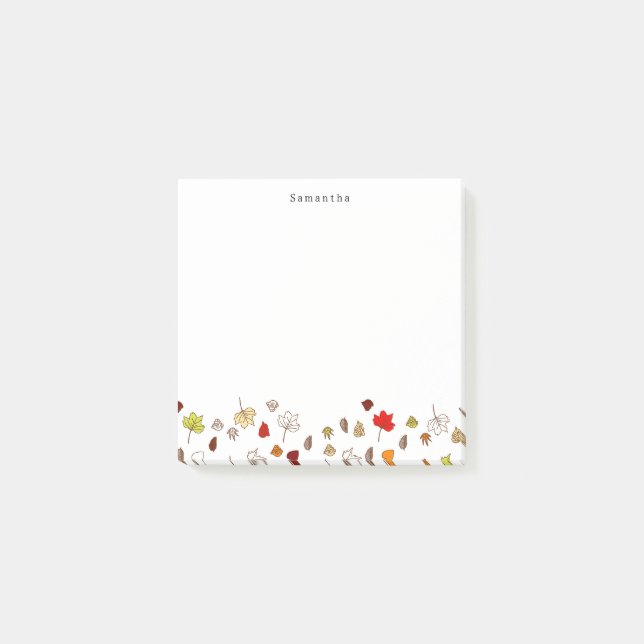 Post-it® Nom personnalisé des feuilles d'automne (Devant)