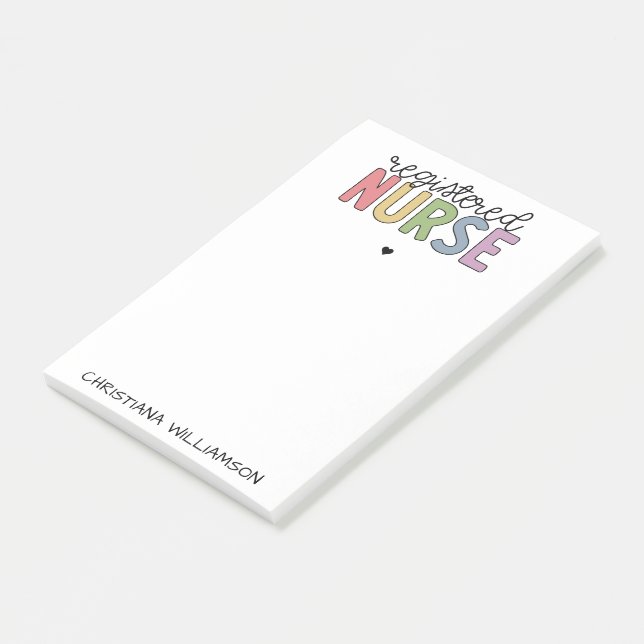 Post-it® Nom personnalisé Infirmière inscrite infirmière in (Incliné)