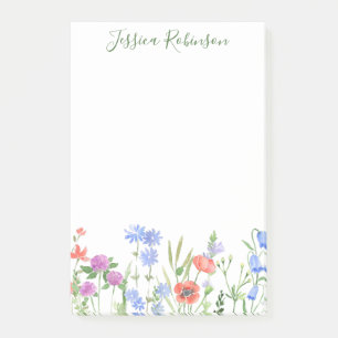 Post-it® Nom personnalisé Jardin Fleur sauvage coloré