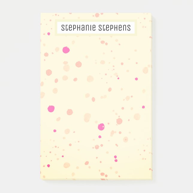 Post-it® Nom Personnalisé Jaune Joli Specké (Devant)