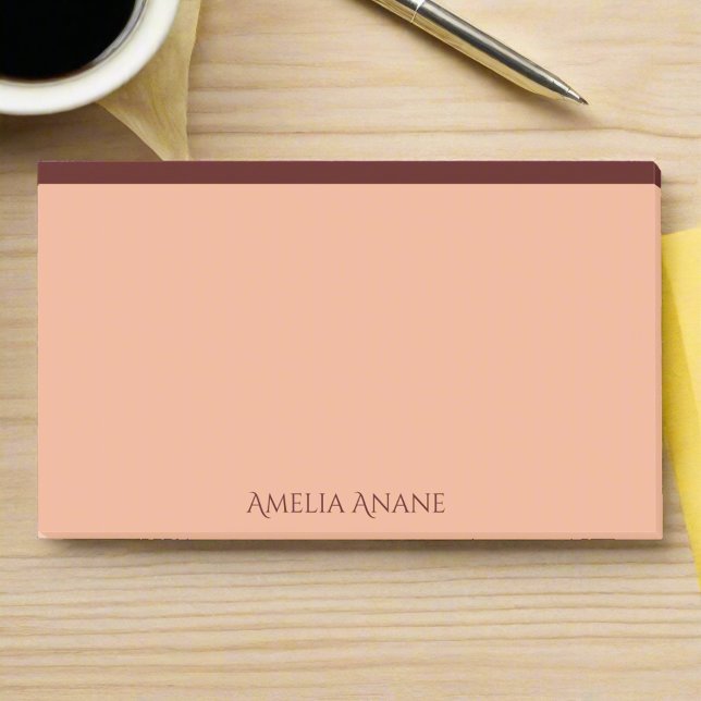 Post-it® Nom personnalisé l Blush Pink & Dark Red Typograph (Créateur téléchargé)
