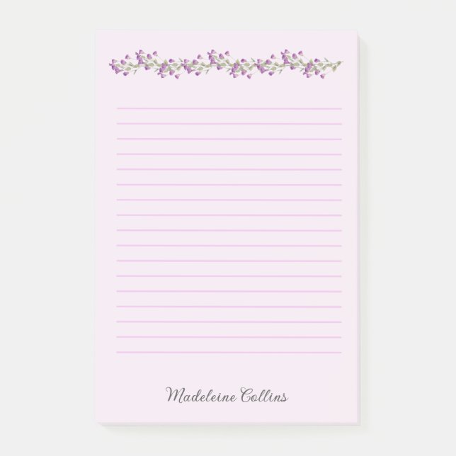 Post-it® Nom personnalisé Lavender florale (Devant)