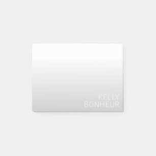 Post-it® Nom personnalisé moderne   Gradient gris