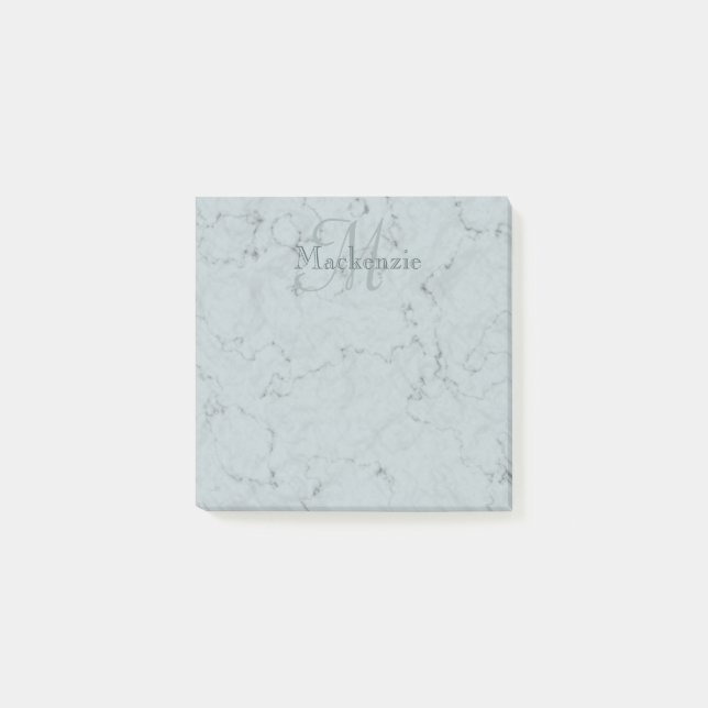 Post-it® Nom personnalisé Monogramme Marbre élégant Dusty B (Devant)