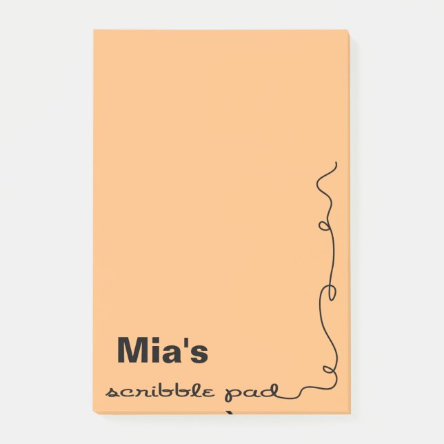 Post-it® Nom personnalisé Orange Scribble Pad (Devant)