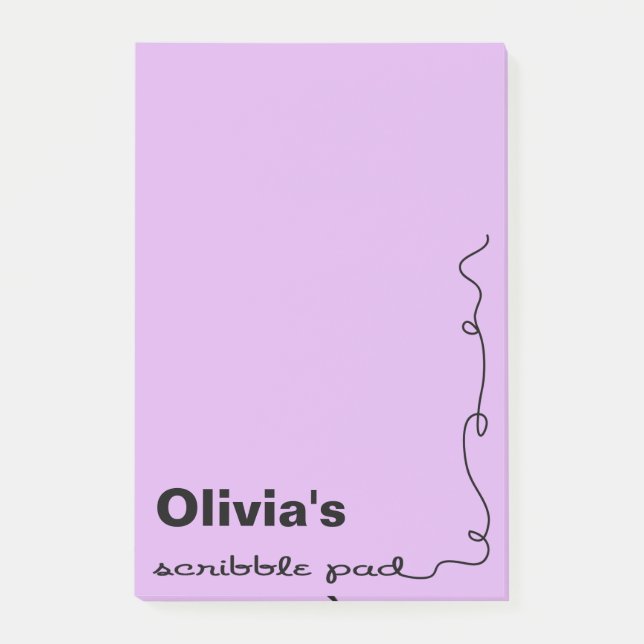 Post-it® Nom personnalisé Pad de script violet (Devant)