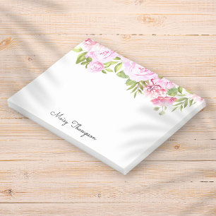Post-it® Nom personnalisé Pink Floral Script