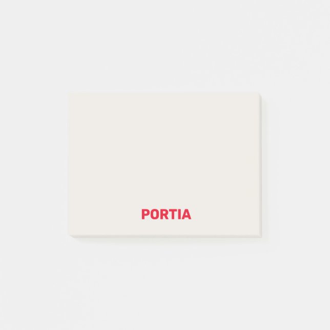 Post-it® Nom personnalisé rouge clair gris clair (Devant)