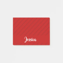 Nom personnalisé rouge diagonale plastique texturé