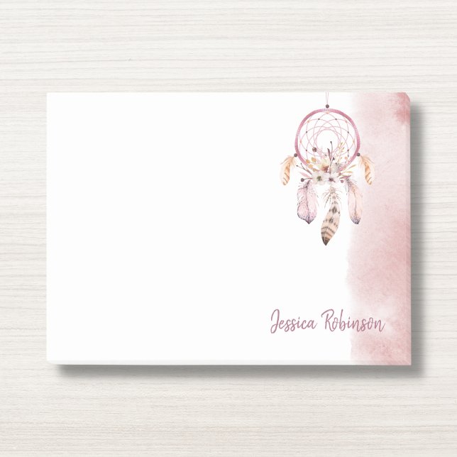 Post-it® Nom personnalisé Script Boho Dream Catcher Aquarel (Créateur téléchargé)