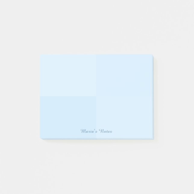 Post-it® Nom personnalisé Simple Carré bleu moderne (Devant)