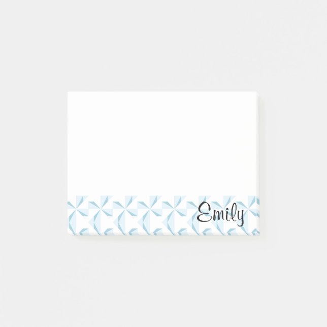 Post-it® Nom personnalisé Sky Blue Pinwheel (Devant)