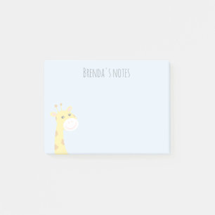 Post-it® Nom personnalisé Sourire Giraffe Bleu clair 4x3
