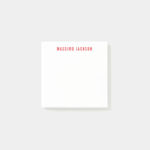 Post-it® Nom propre décoration chic simple rouge blanc