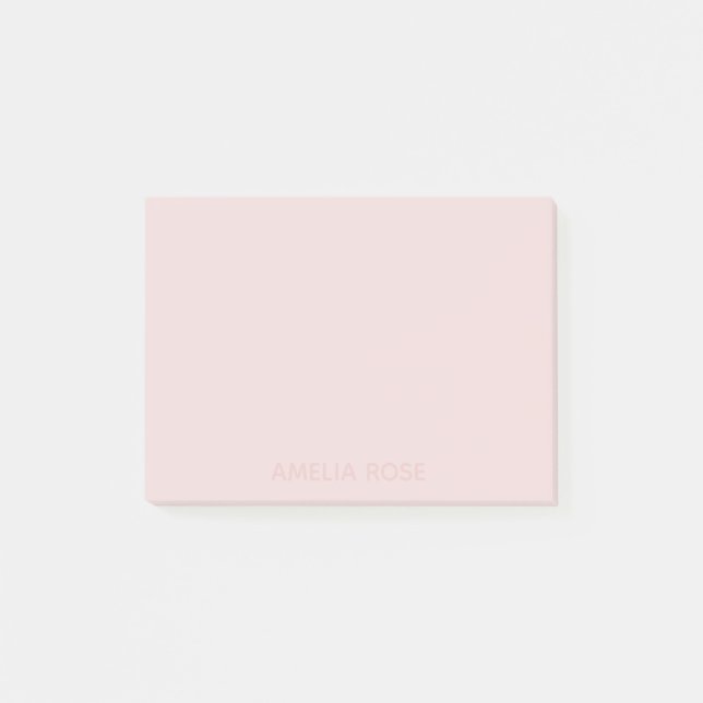 Post-it® Nom rose subtil sur rose pâle (Devant)