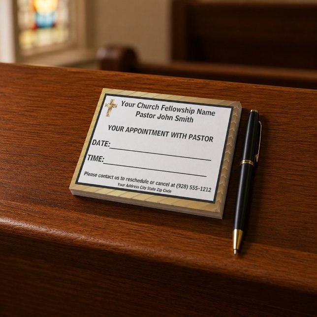 Post-it® Nommé Pasteur de l'Église de la Simple Croix d'Or (The gold effect is simulated in the artwork, no metal foil is used in this paper product.)